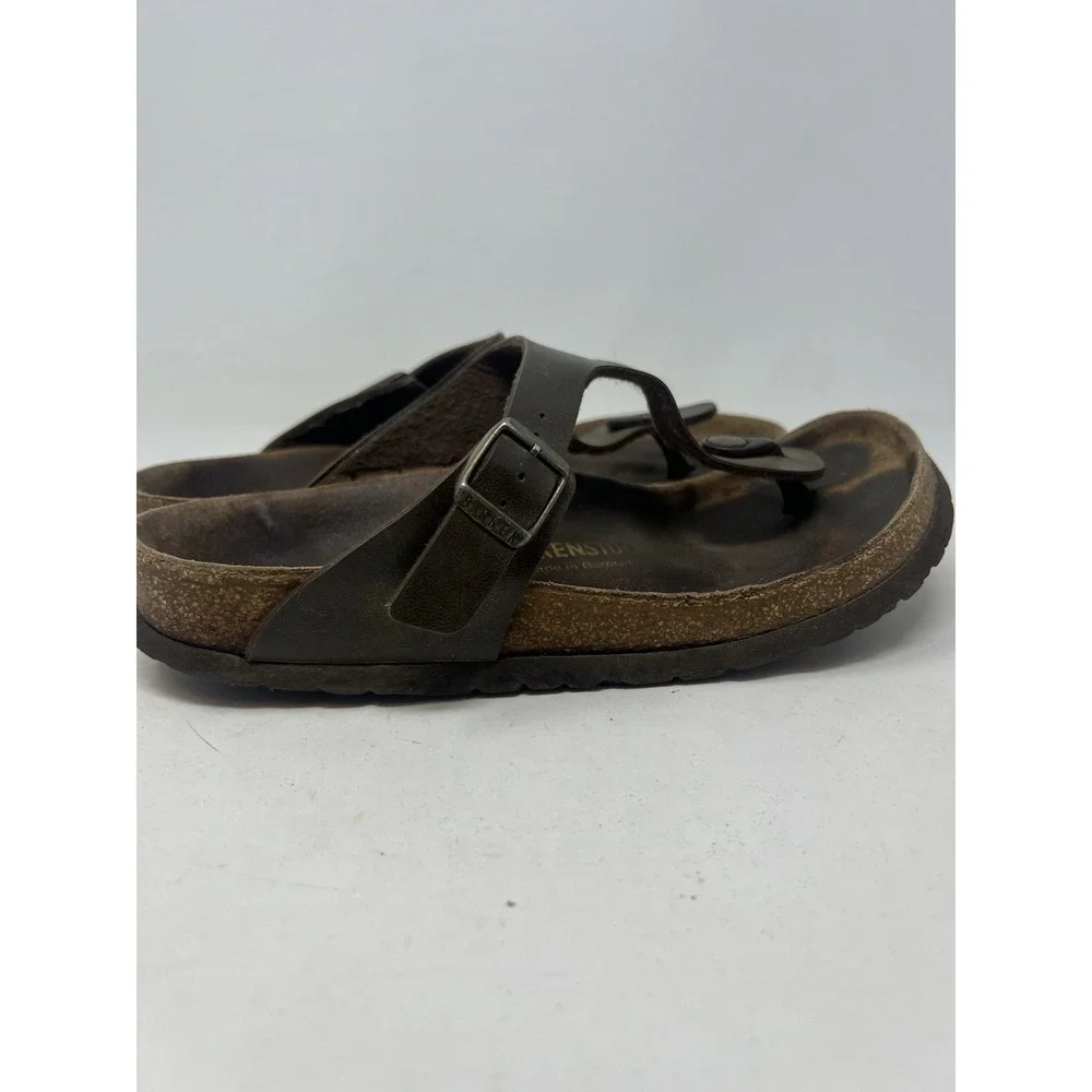 BIRKENSTOCK GIZEH Thong Women's Sandals Sz 39 US 8-8.5 Brown‎ Leather